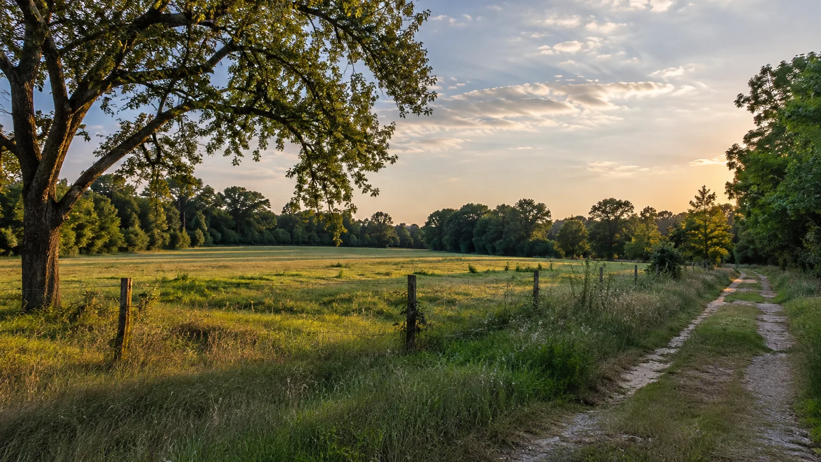 South Carolina pasture and woodland landscape